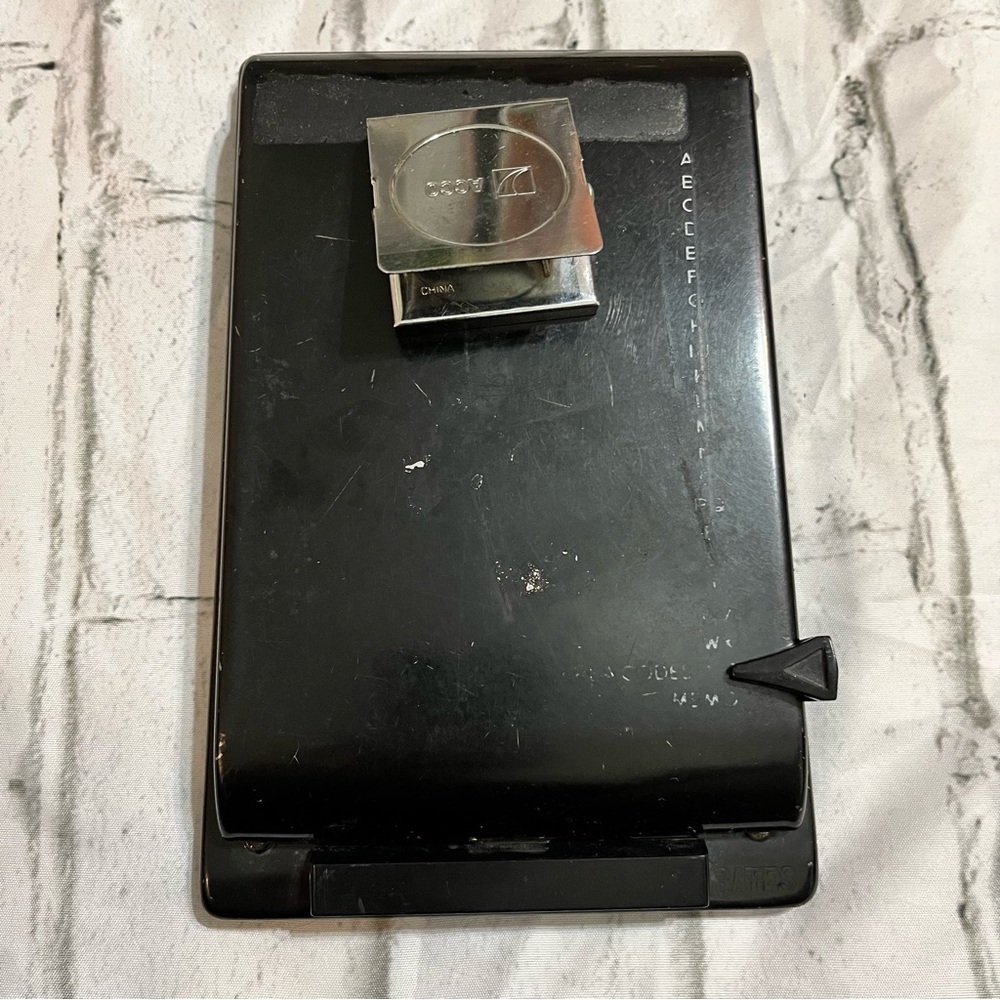 VTG Bates Metal Telephone Directory Black W/stainless Steel Clip Magnet